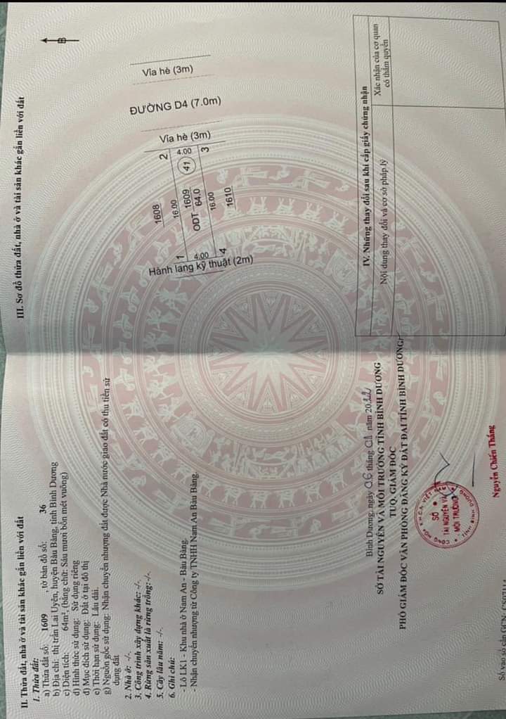Bán đất Lai Uyên giá 770tr dt 4*16
