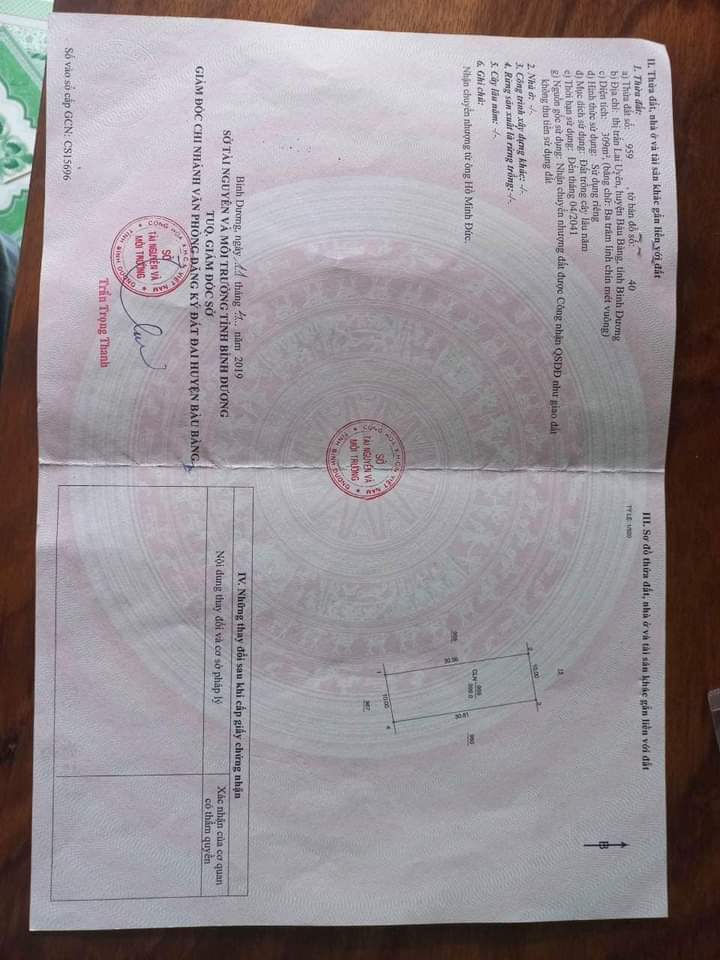 Bán đất Lai Uyên giá 1tỉ140 dt 10*30