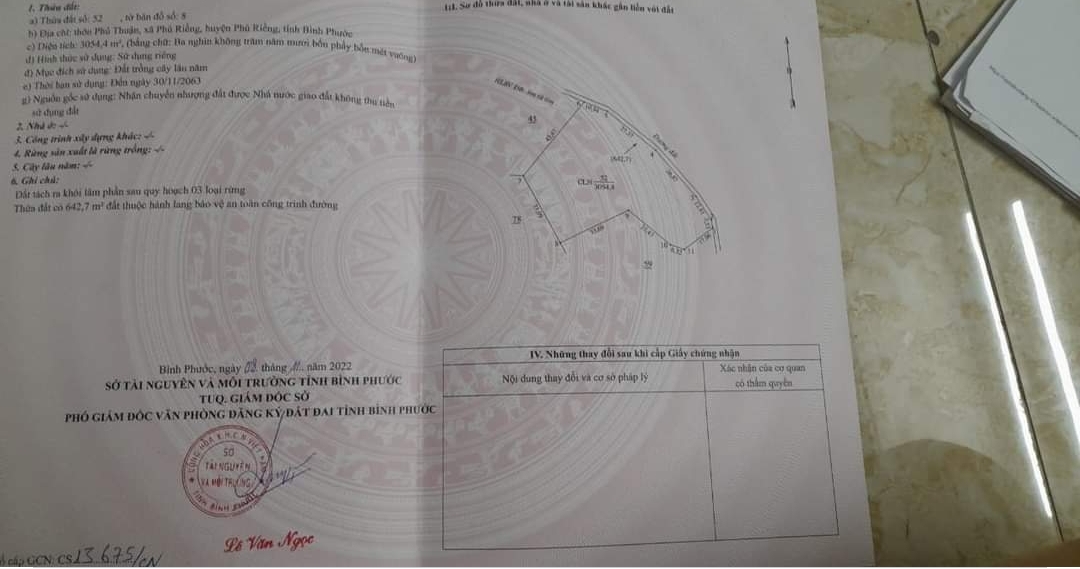 Bán đất xã Phú Riềng dt 1,2ha giá 1,3tỷ