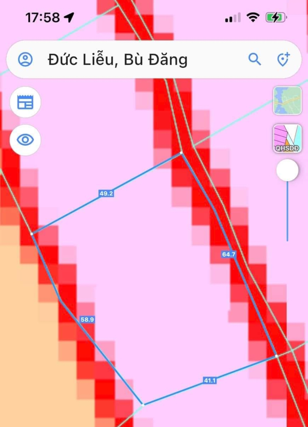 Bán đất xã Đức Liễu dt 64*49 giá 1tỷ