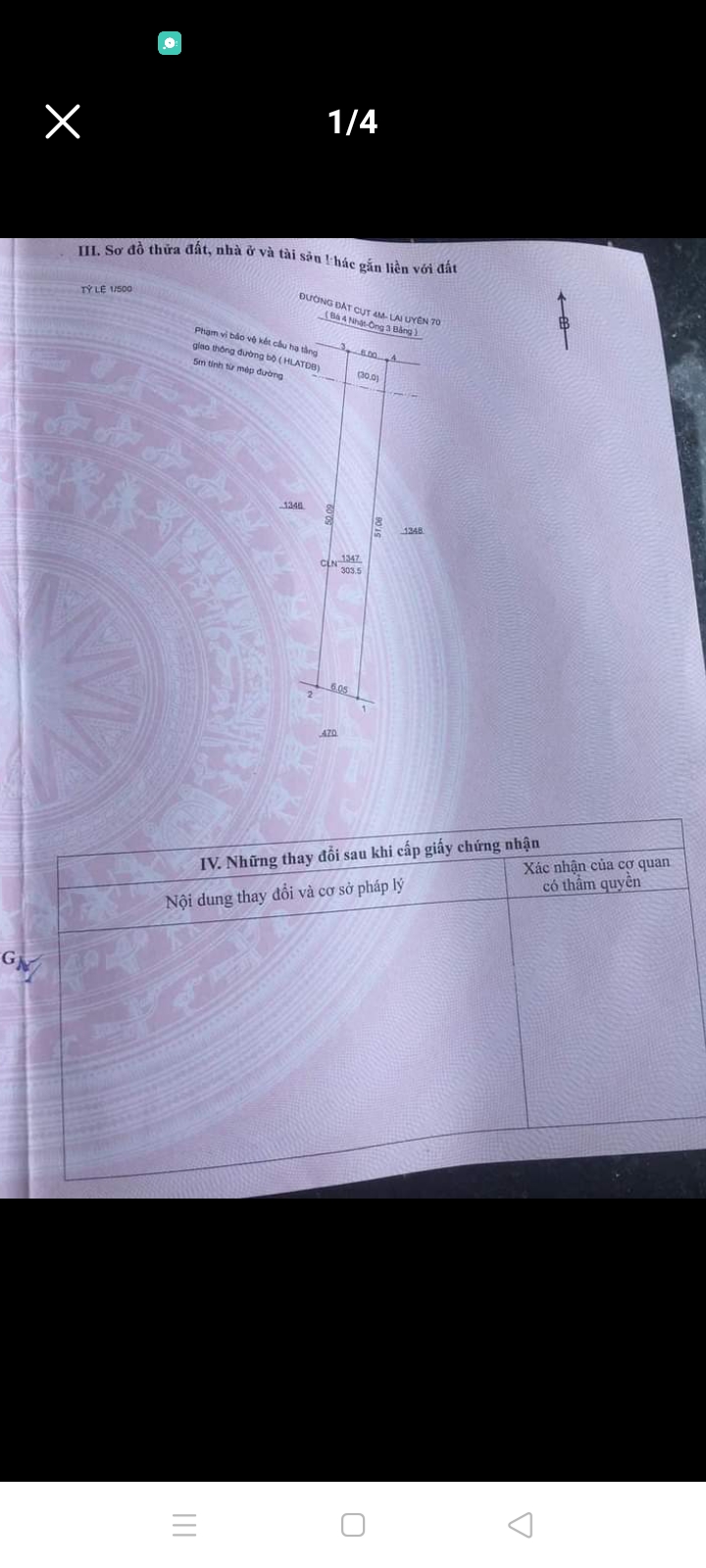 Bán đất Lai Uyên giá 590tr dt 6*51