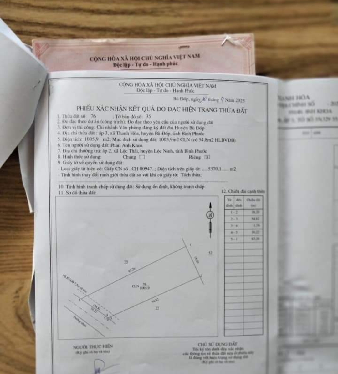 Bán đất xã Thanh Hòa dt 16*64 giá 500tr