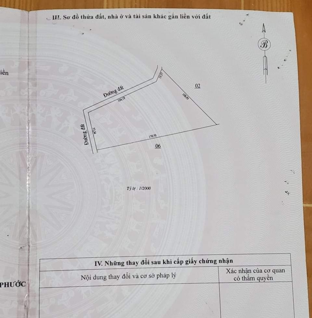 Bán đất xã Phước Thiện dt 1ha giá 850tr
