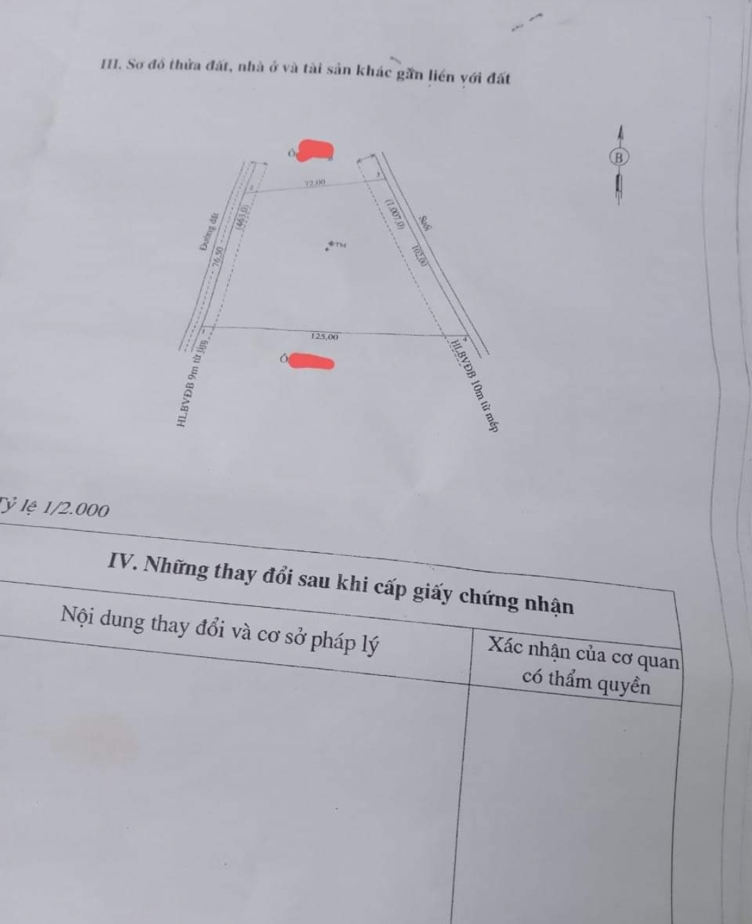 Bán đất xã Lộc Thành dt 6,8sào giá 1,2tỷ