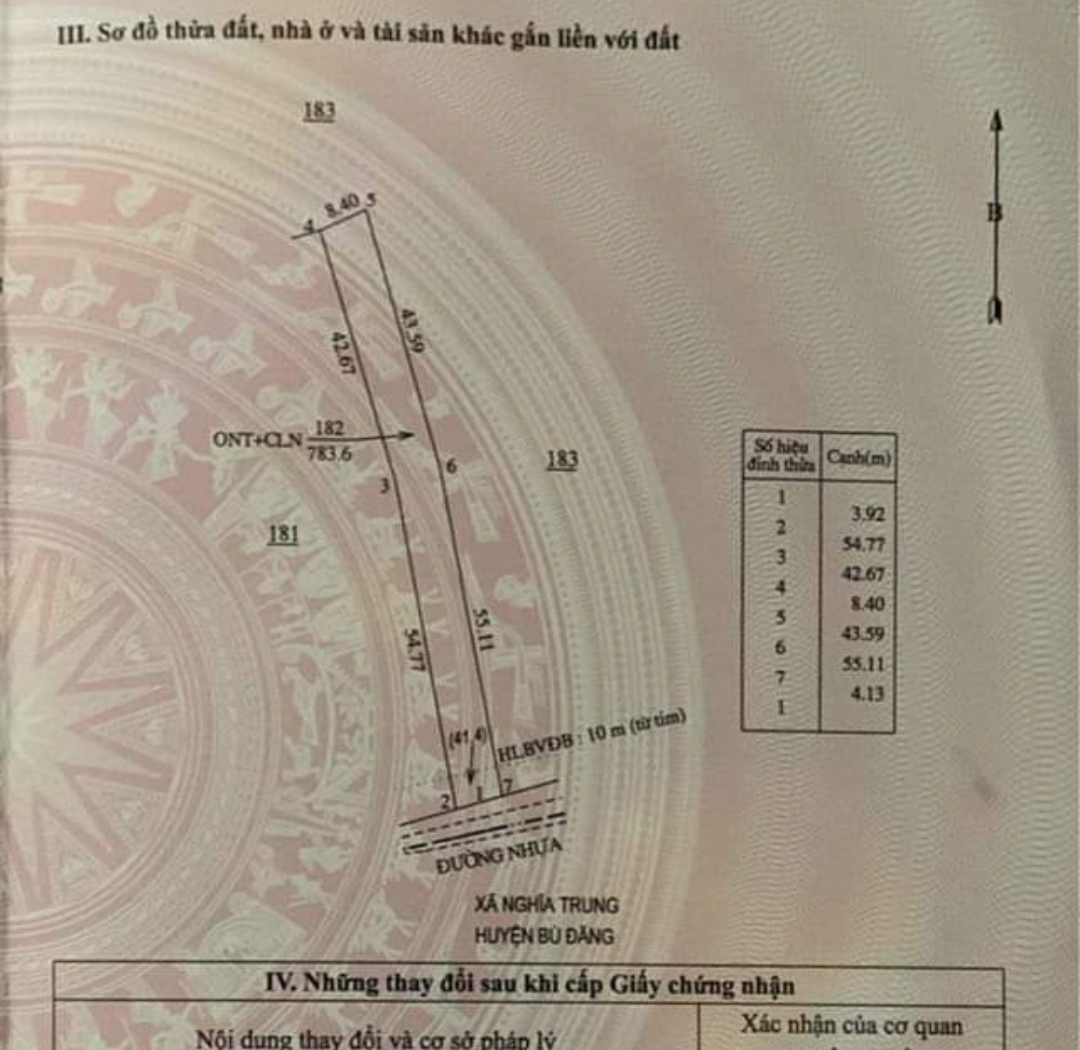 Bán đất xã Nghĩa Trung dt 8*100*100tc giá 1tỷ250tr
