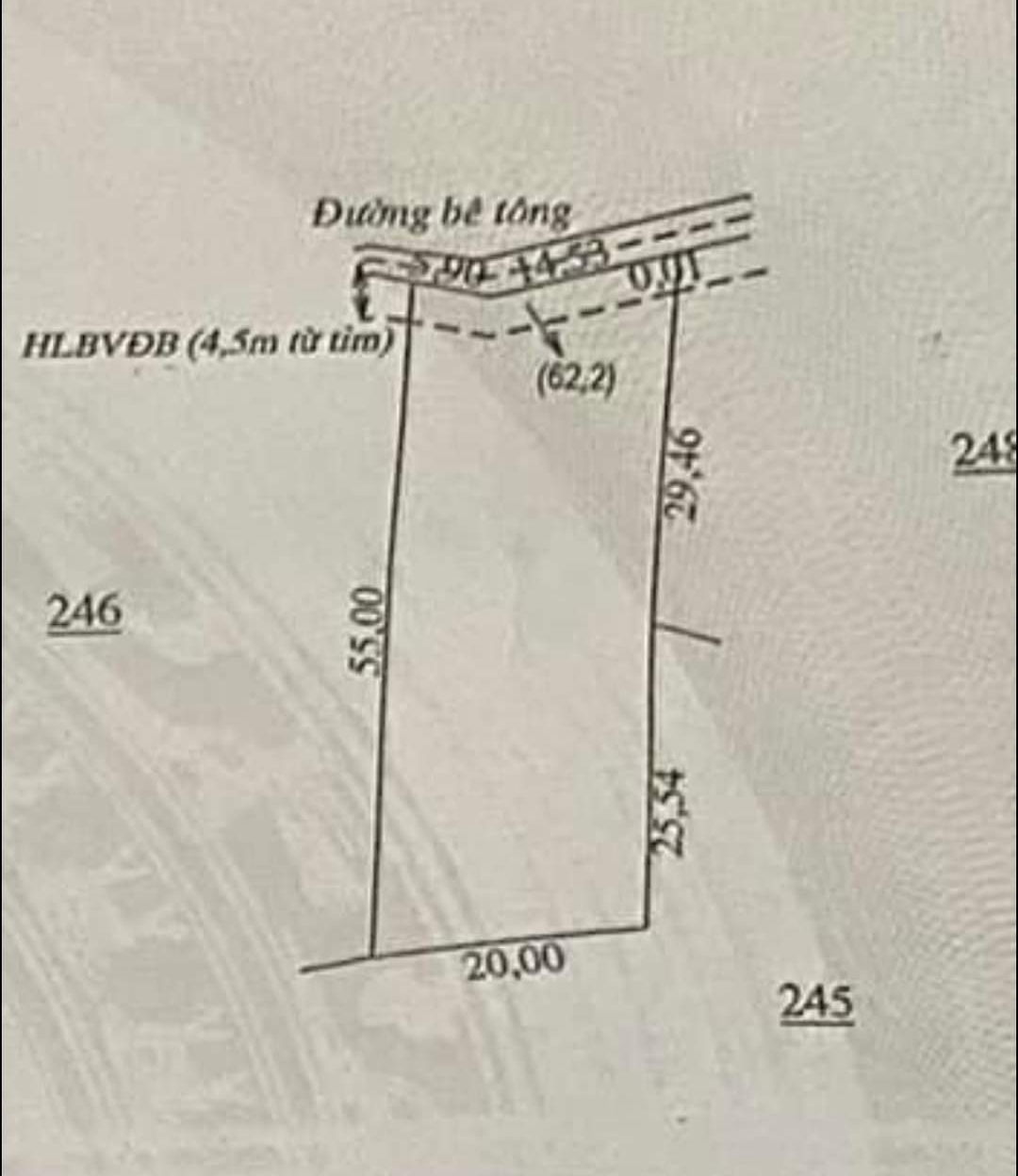 Bán đất xã Lộc Hiệp dt 20*55 giá 30tr/m