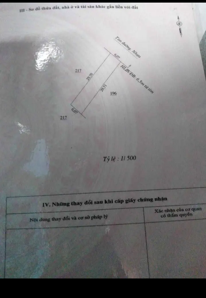 Bán đất phường Tiến Thành giá 820tr dt 6×30×100tc