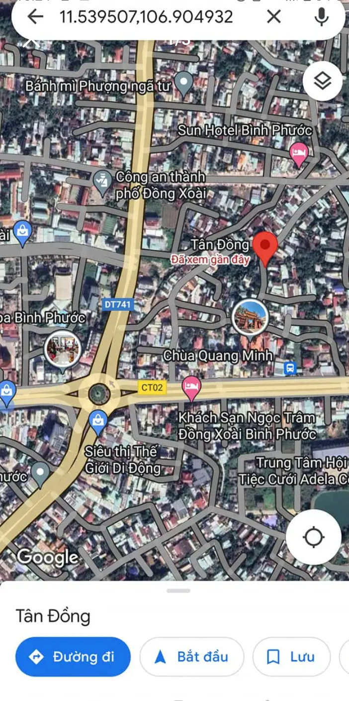 Bán đất phường Tân Đồng giá 1tỷ550 dt 5×27×100tc