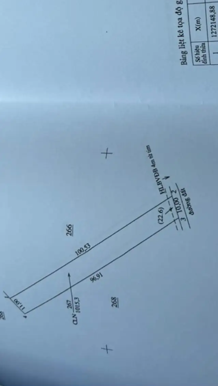 Bán đất xã Tân Hưng giá 520tr dt 11×100