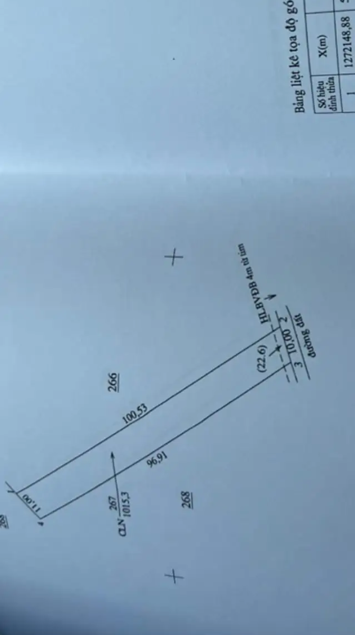 Bán đất xã Tân Hưng giá 520tr dt 11×100