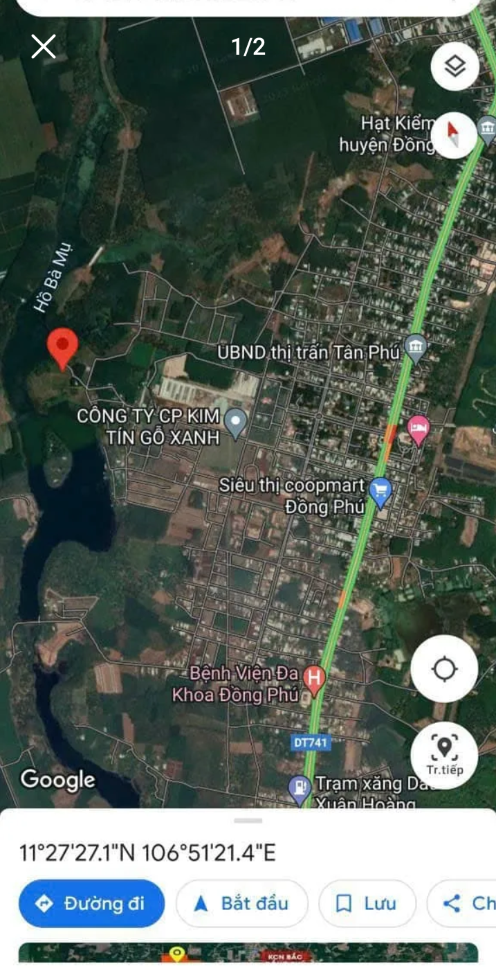 Bán đất tt Tân Phú giá 550tr dt 136m2
