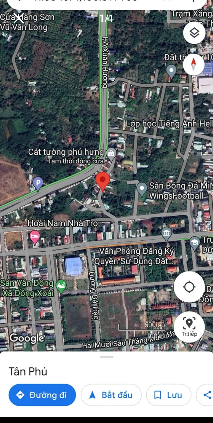 Bán đất phường Tân Phú giá 1tỷ800 dt 7×75×70tc