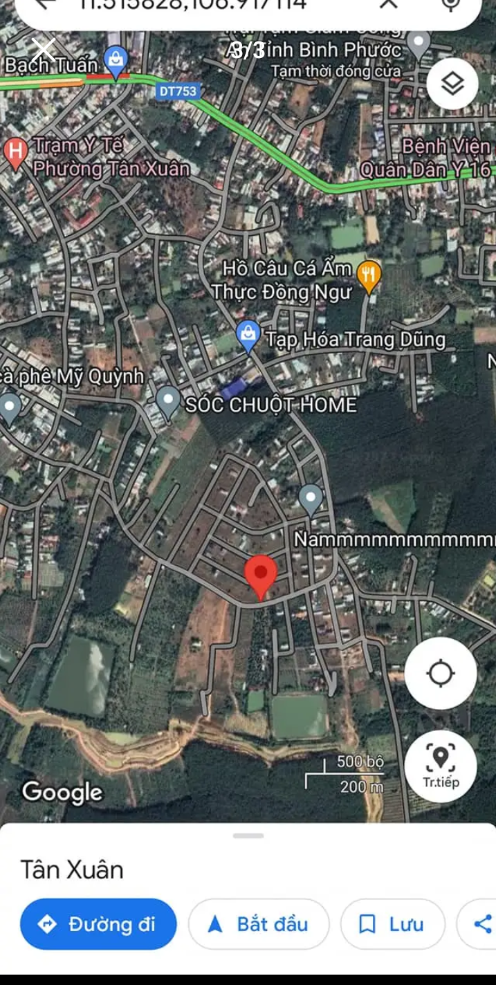 Bán đất phường Tân Xuân giá 1tỷ500 dt 10×20×100%tc