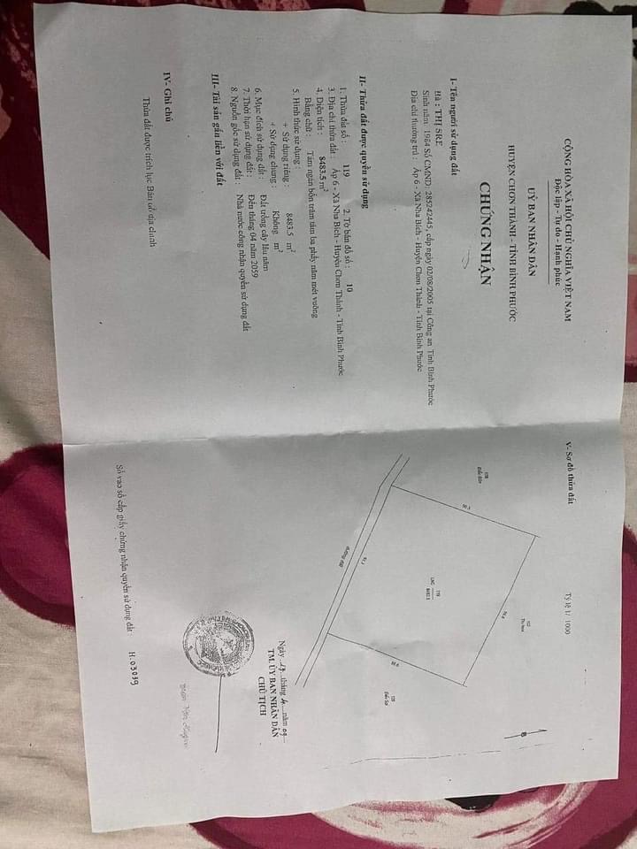 Bán đất xã Nha Bích giá 1,4 tỷ dt 3 sào