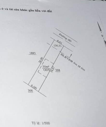 Bán đất phường An Lộc giá 850tr dt 6x34x50tc