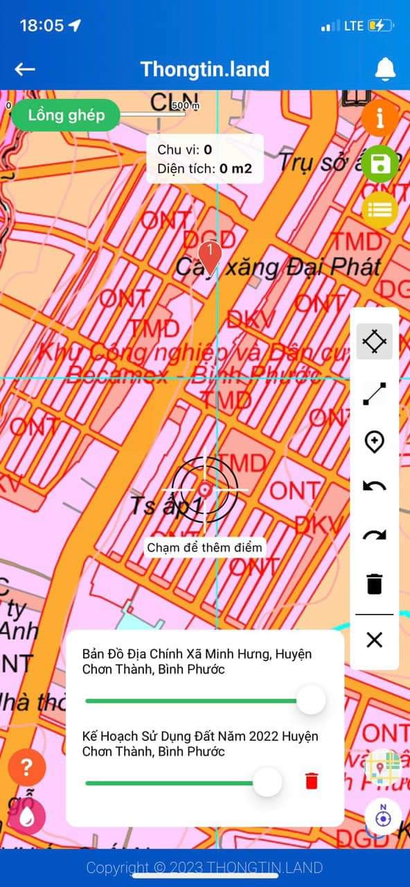 Bán đất phường Minh Thành giá 2 tỷ 850tr dt 10x69x100 tc