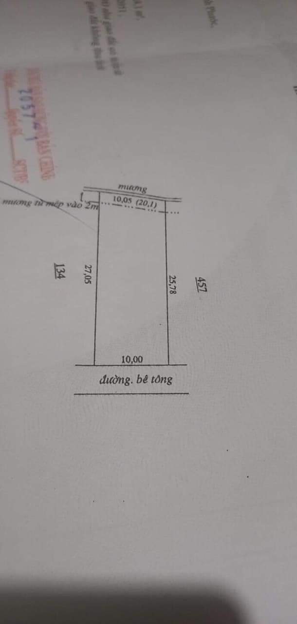 Bán đất phường Tân Đồng giá 1tỷ2 dt 10×27×40tc
