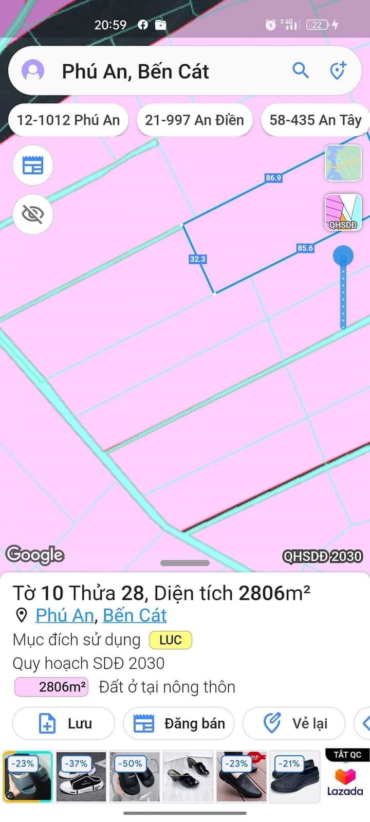 Bán đất Phú An giá 1tỉ680 dt 2803m2