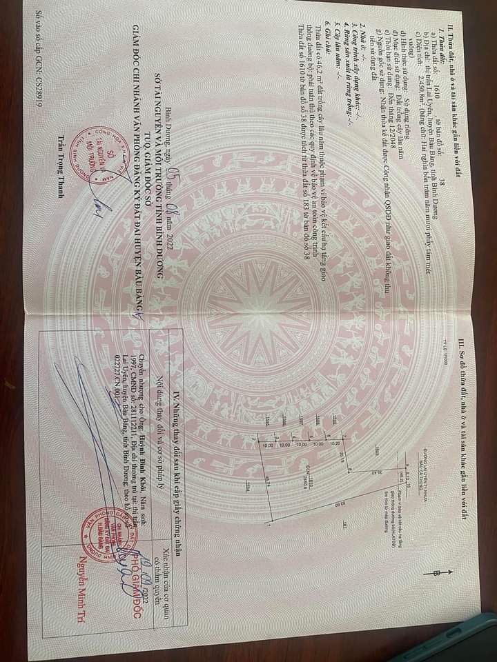 Bán đất Lai Uyên giá 2tỉ dt 8,73*90