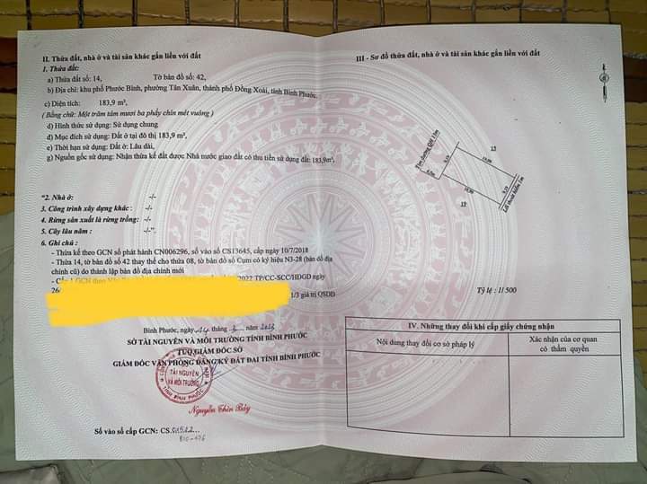 Bán đất phường Tân Xuân giá 1tỷ020 dt 9,2×20×full tc