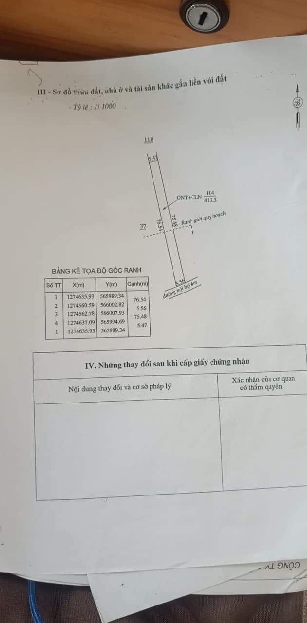 Bán nhà phường Tiến Thành giá 1tỷ800 dt 5,5×75×100tc