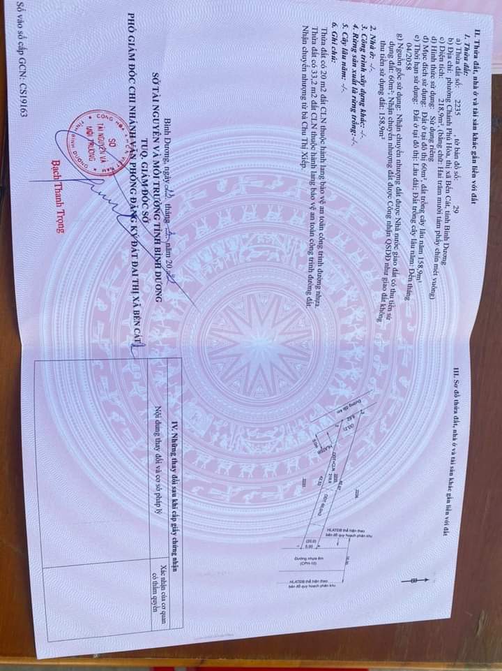 Bán đất Chánh Phú Hoà giá900tr dt 5*42*60tc