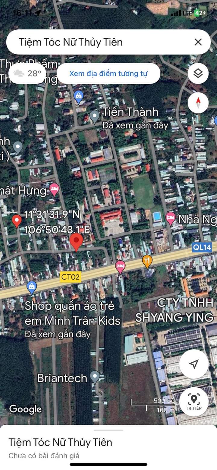 Bán đất phường Tiến Thành giá 999tr dt 5×25×50tc
