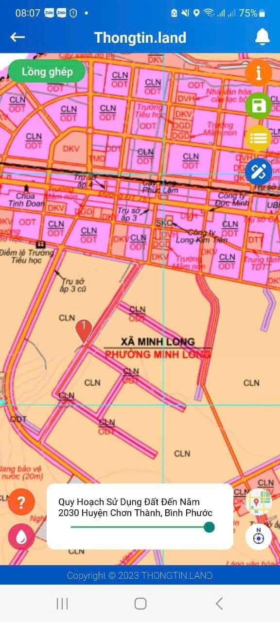 Bán đất khu phố 3 phường Minh Long giá 620tr dt 10×50