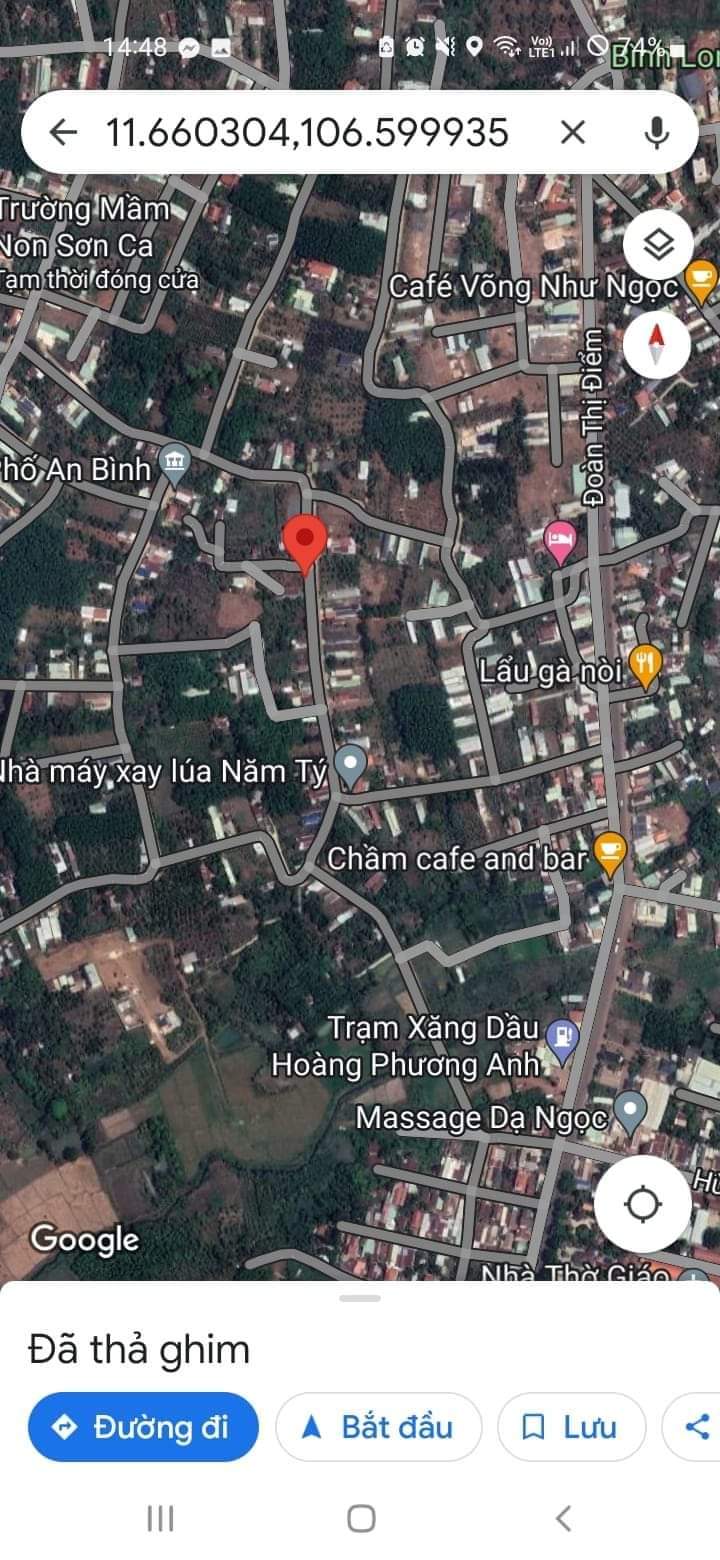 Bán đất phường An Lộc giá 1 tỷ 250tr dt 10×29