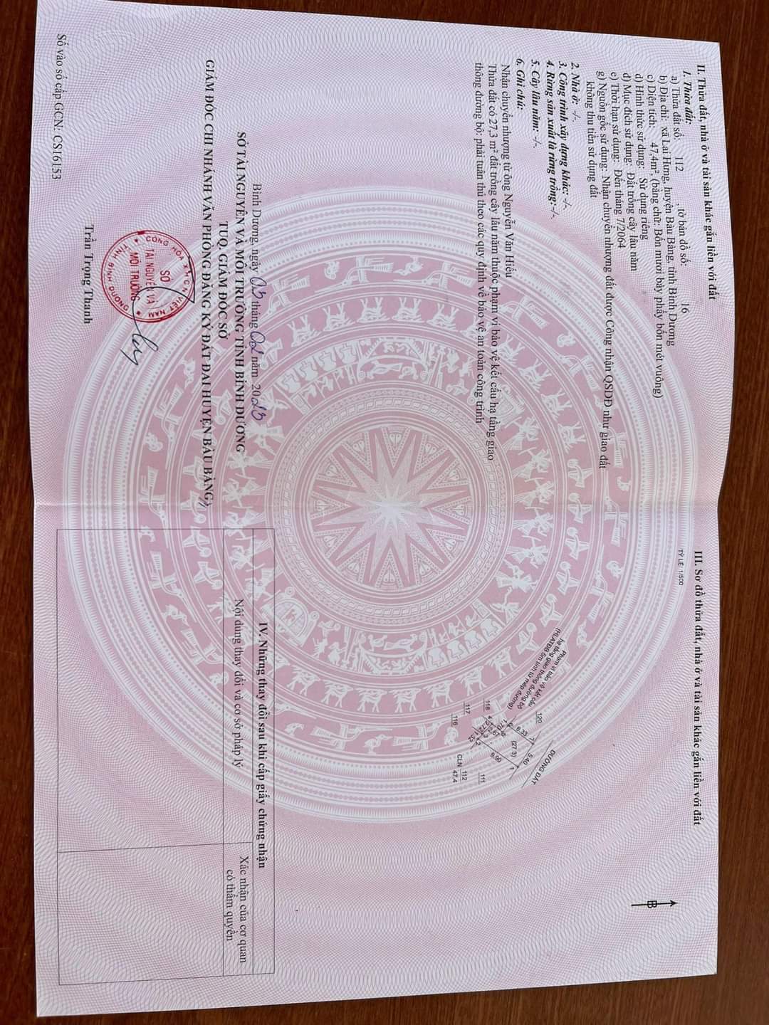 Bán đất Lai Uyên giá 275tr đt 5*9,9