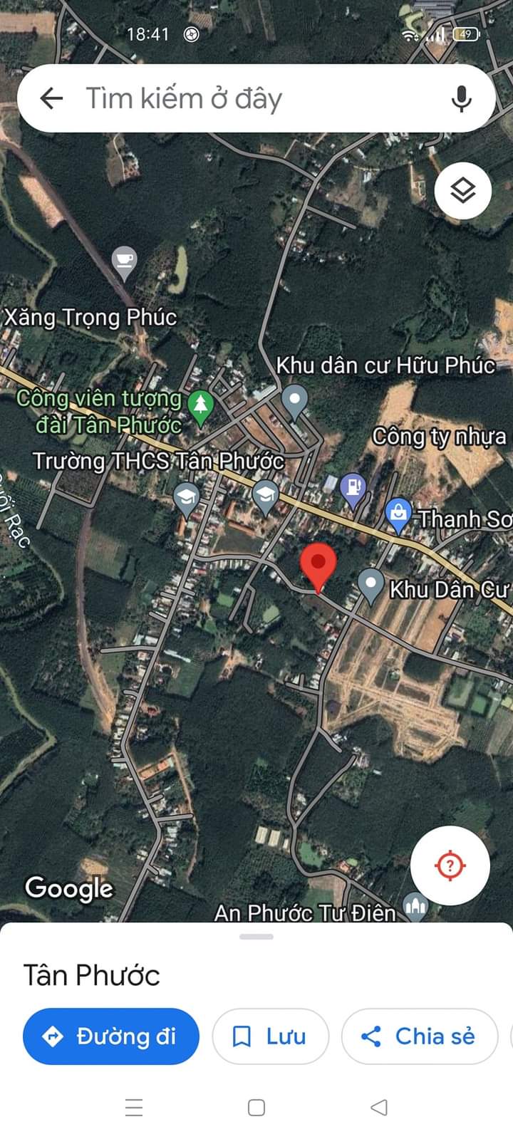 Bán đất xã Tân Phước giá 750tr dt 5×34×100tc