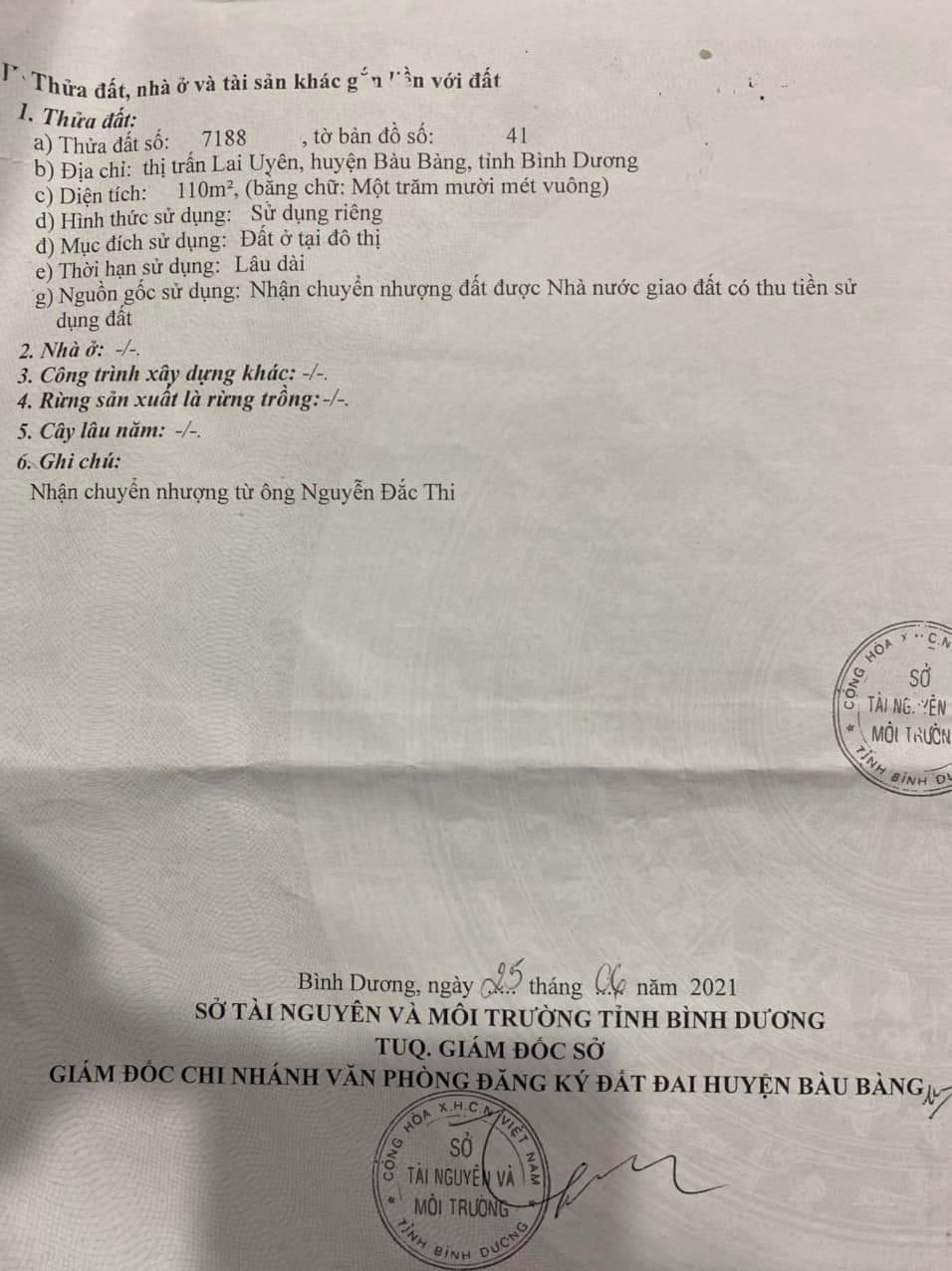 Bán đất Lai Uyên giá 1tỉ270 dt 5*22