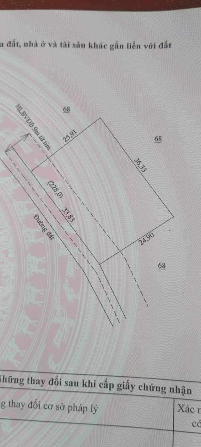 Bán đất xã Lộc An giá 210tr dt 25×36