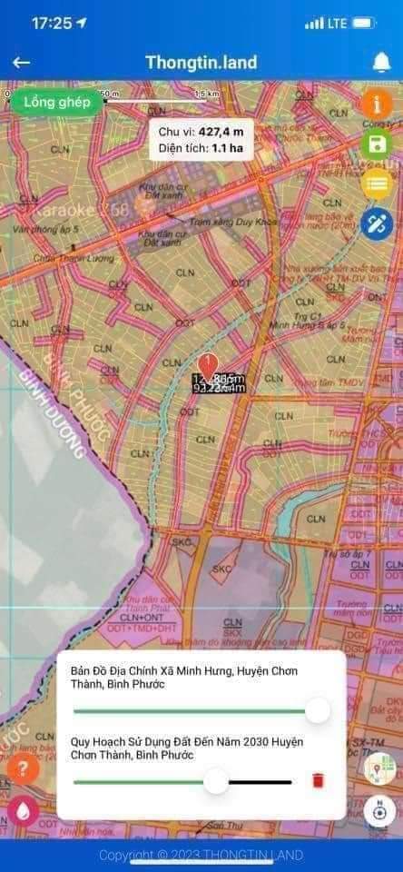 Bán đất kp5 phường Minh Hưng giá 480tr dt 6×98
