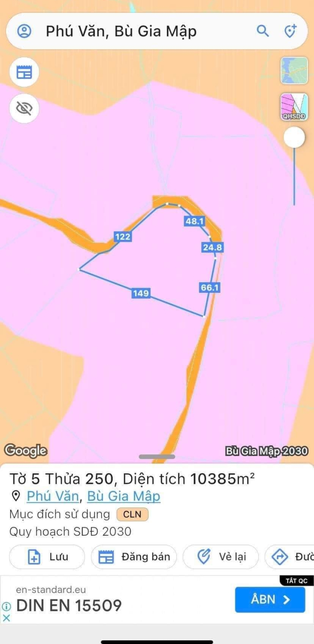 Bán đất xã Phú Văn dt 1ha giá 1,4tỷ