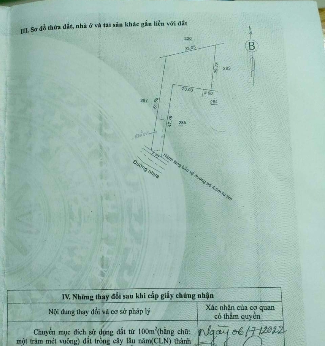 Bán đất xã Tân Thành dt 1xào giá 300tr