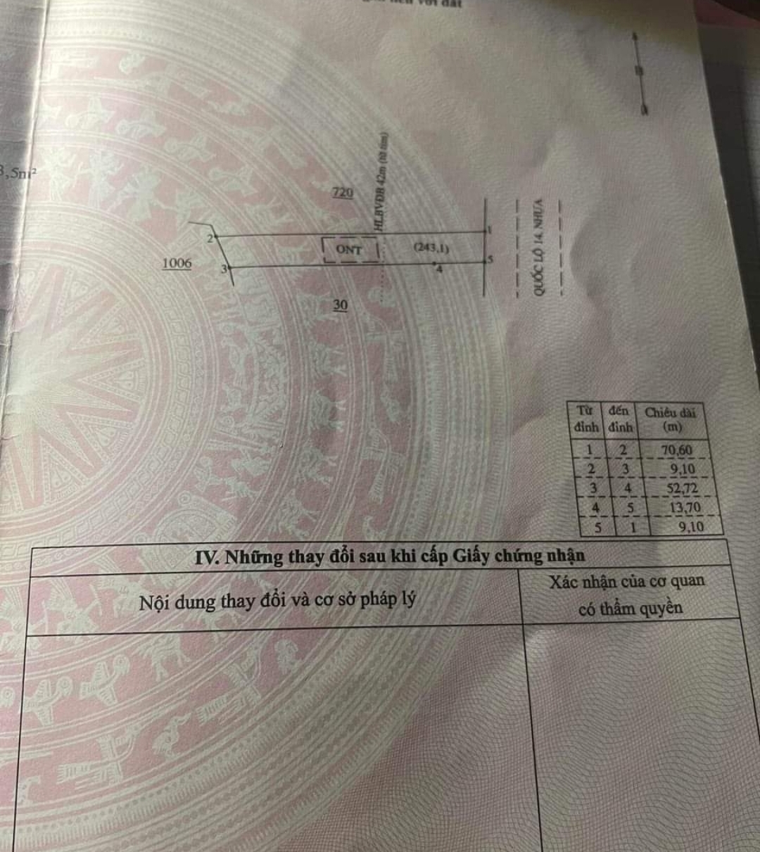 Bán đất xã Nghĩa Trung dt 9*70 giá 350tr/m