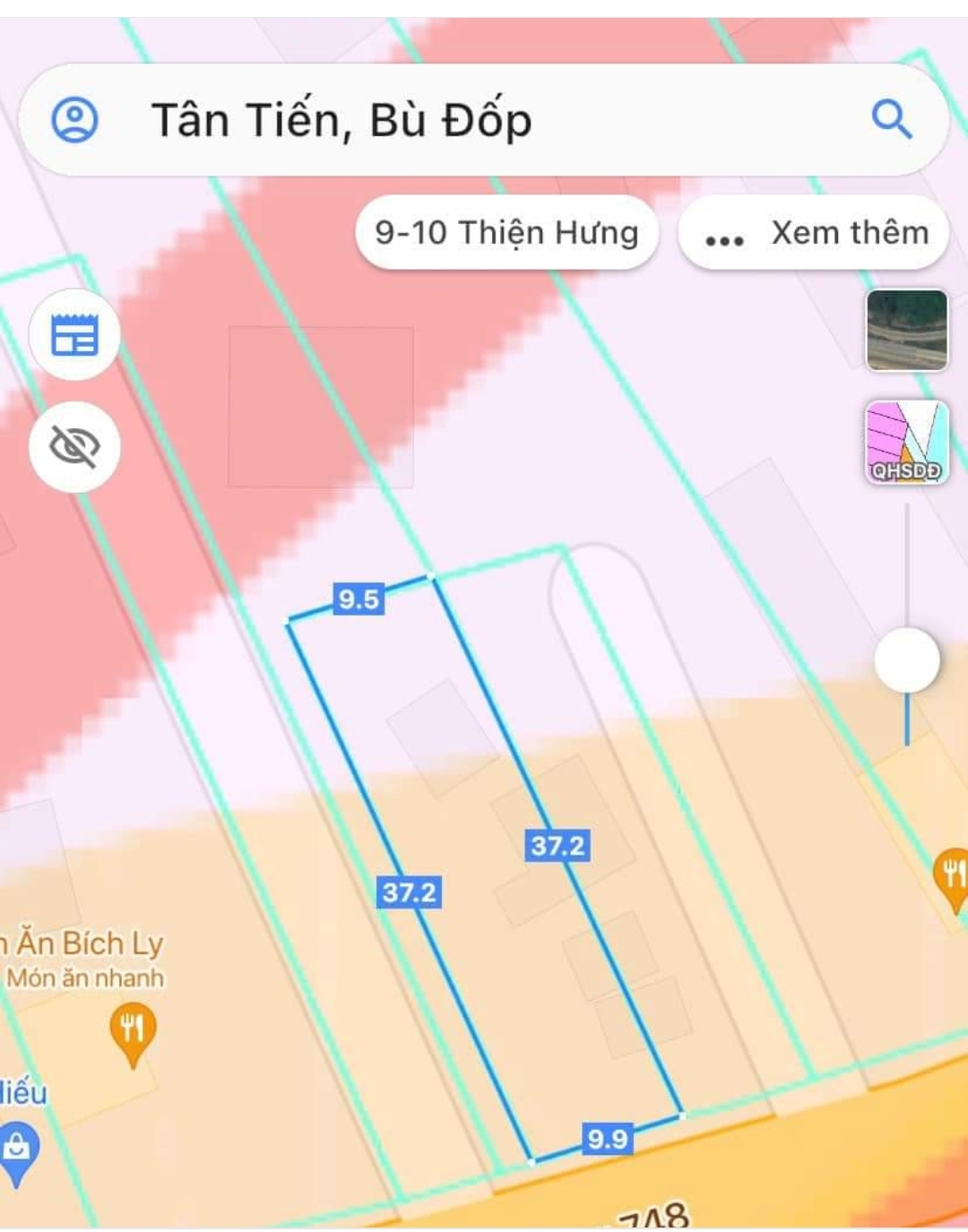 Bán đất xã Tân Tiến dt 9,9*37*100tc giá 150tr/m