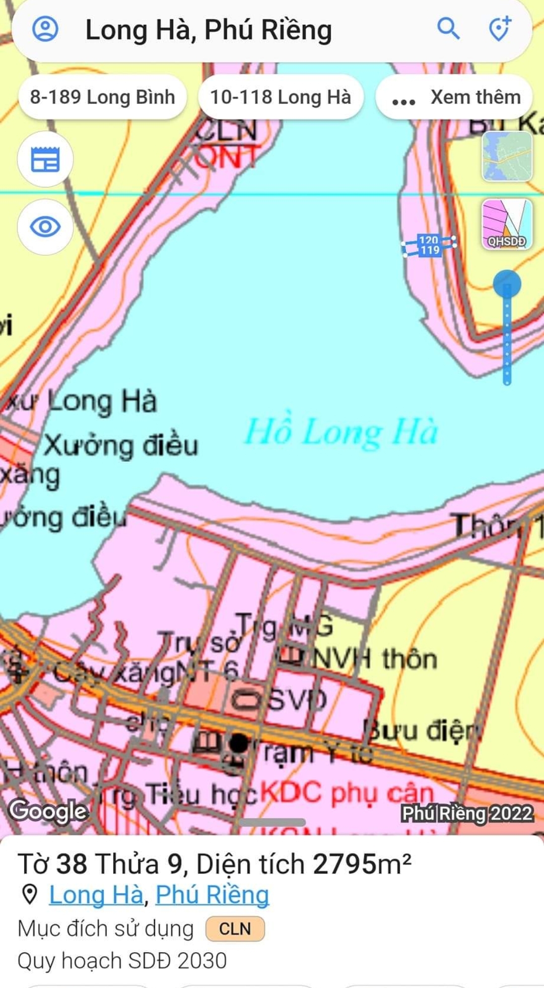 Bán đất xã Long Hà dt 18*120*200tc giá 3tỷ