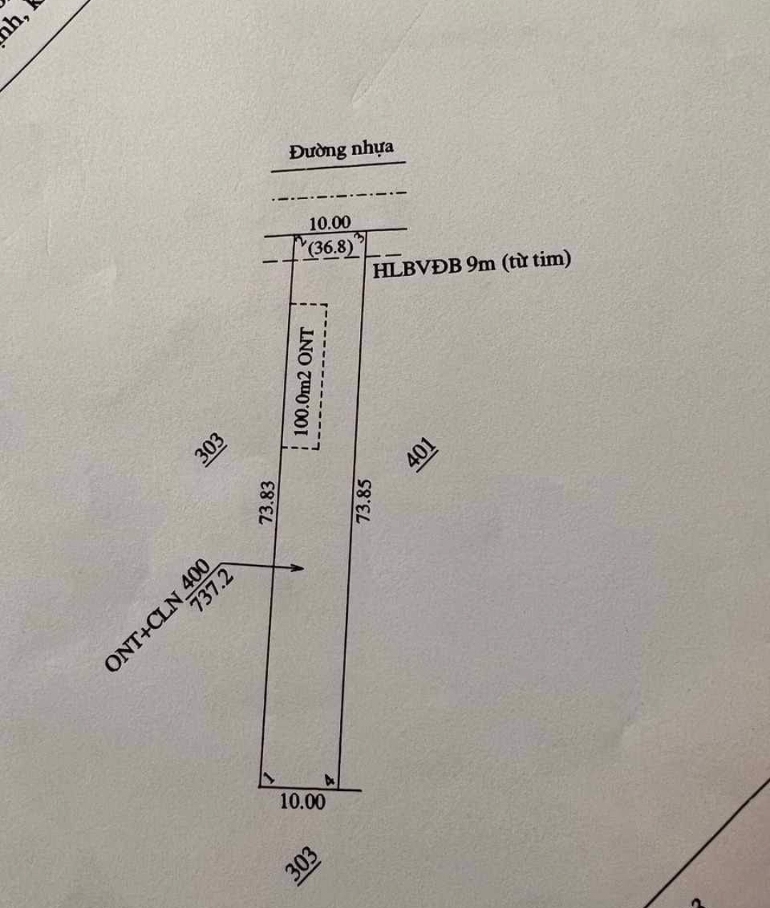 Bán đất xã Tân Tiến dt 10*73*100tc giá 480tr