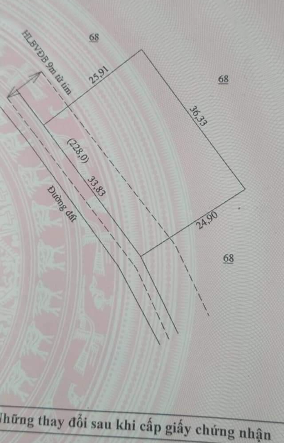 Bán đất xã Lộc An dt 33*25 giá 200tr