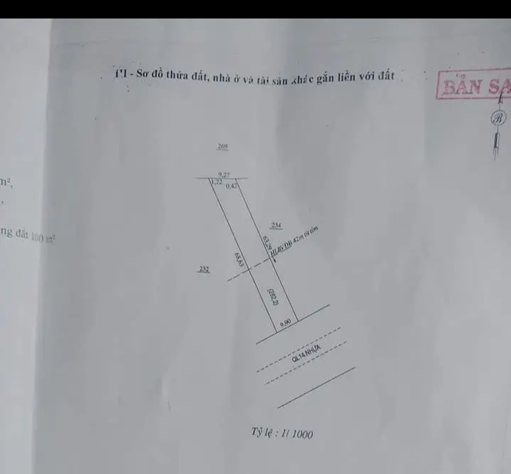 Bán đất xã Đồng Tâm giá 2tỷ6 dt 10×68×100tc