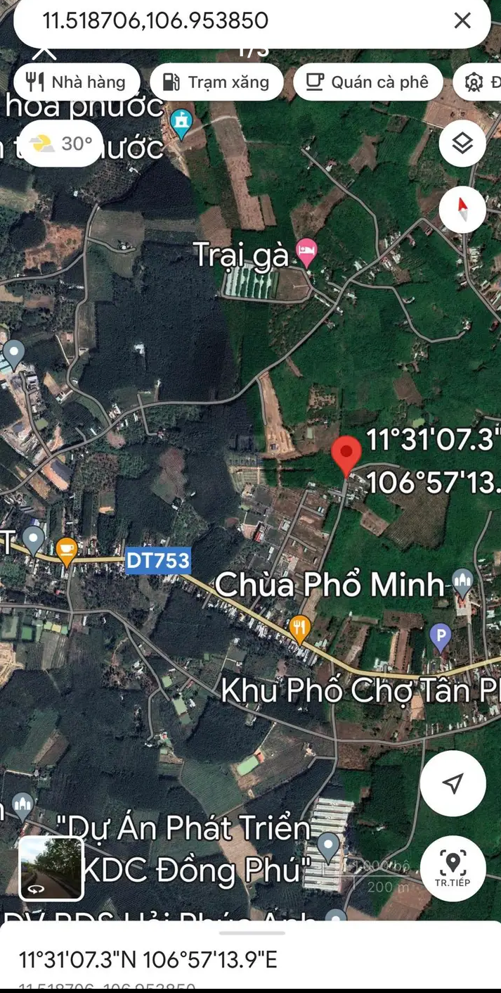 Bán đất xã Tân Phước giá 1tỷ3 dt 12×48×500tc