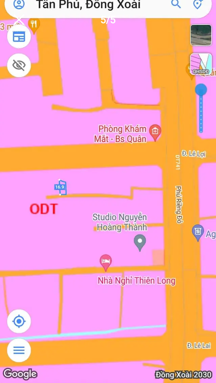 Bán đất phường Tân Phú giá 750tr dt 7×15×40tc