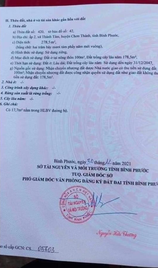 Bán đất phường Thành Tâm giá 530tr dt 5x55x100tc