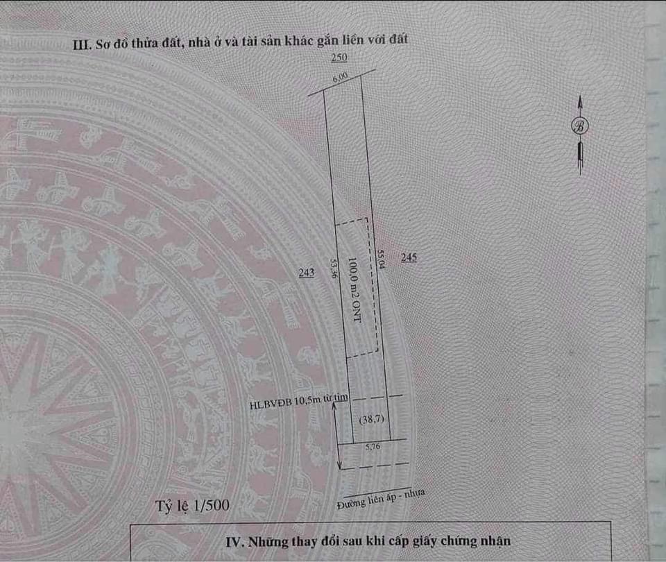 Bán đất xã Lộc Thạnh giá 360tr dt 6x56x100tc