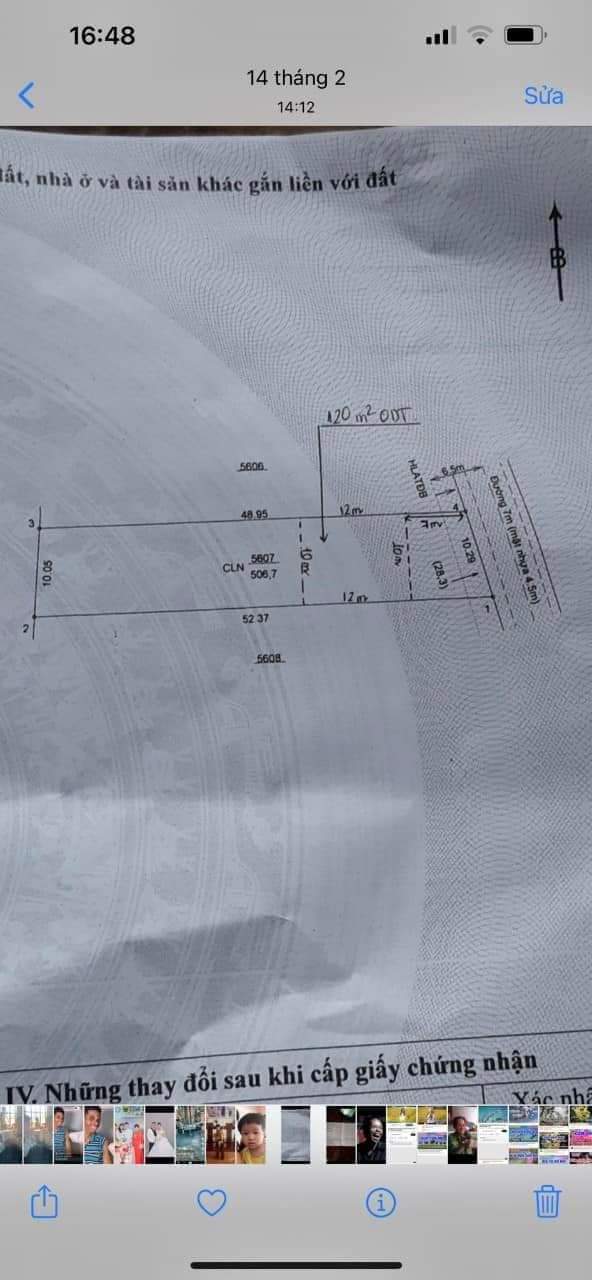 Bán đất Mỹ Phước giá 2tỉ6 dt 10*52*120tc