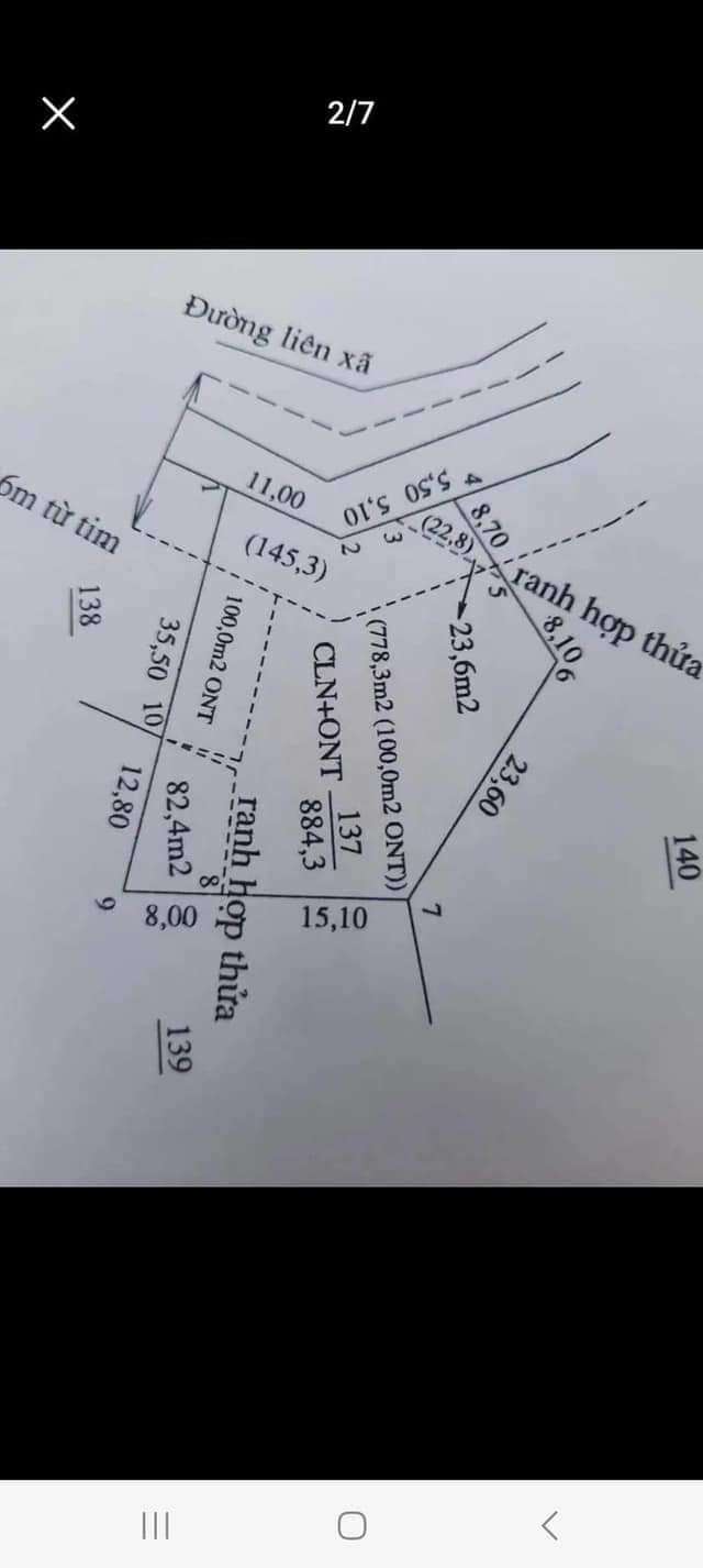 Bán đất xã lộc thái giá 1 tỷ 350tr dt 21×35