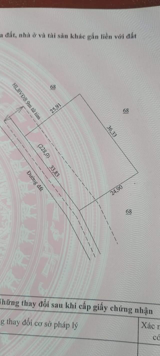 Bán đất xã Lộc an giá 200tr dt 25×36