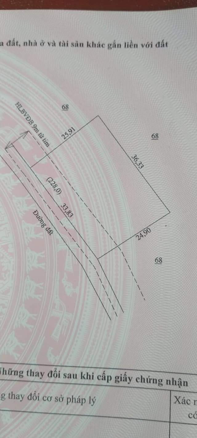 Bán đất ấp 9 xã Lộc an giá 210tr dt 25.9×36.3